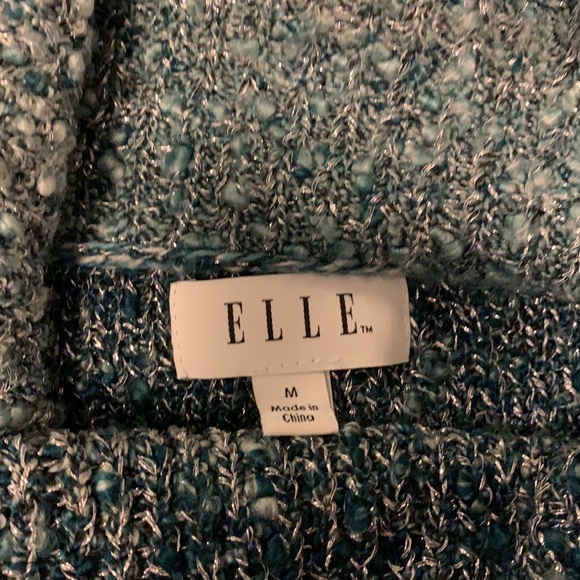 🐋HOST PICK🐋 TURQUOISE BLUE & SILVER COWL NECK SWEATER - Picture 10 of 12